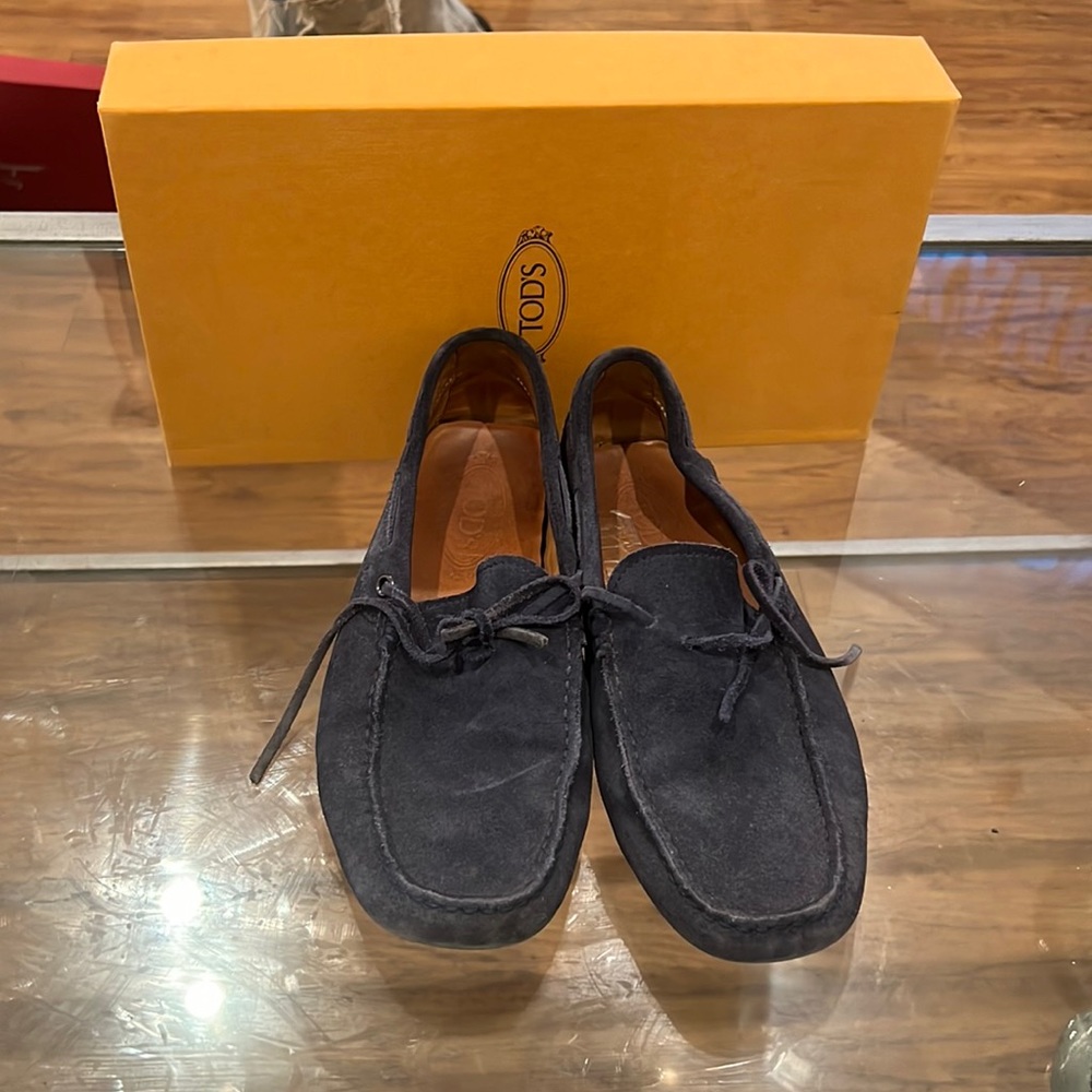 Tod’s Blue Suede Loafers Size 6